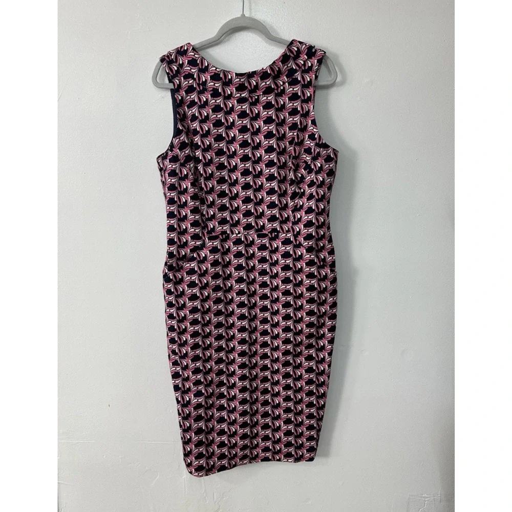 Boden Martha Pink Navy Shift Sheath Dress Pockets Work Women’s Size 12R US NWT - Picture 5 of 8